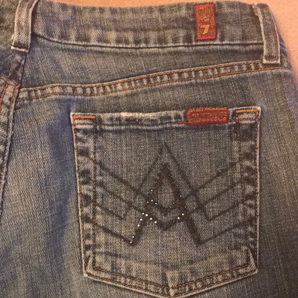 7 For All Mankind Jean W/Swarovski Crystal Pockets